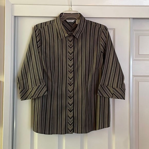 Flattering Button Down Blouse - Picture 1 of 8